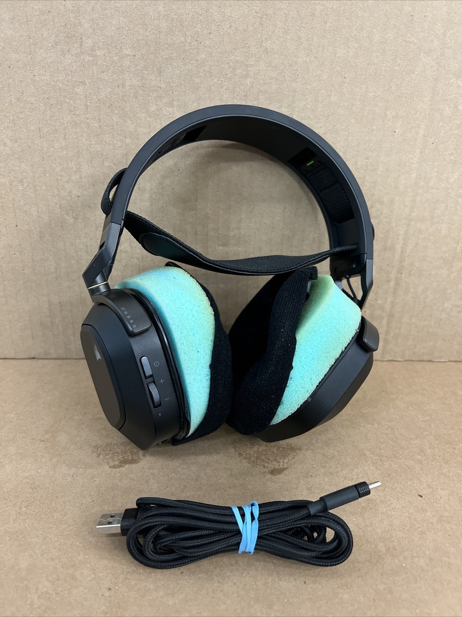 【中古】CORSAIR HS80 RGB WIRELESS Corsair HS80 RGB Wireless Black Gaming Headset With Spatial Audio