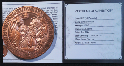 2017 Canada 150 Bronze Medal 1867 Restrike. Mintage 5000. | eBay