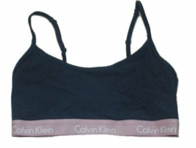 DAMEN UNDERWEAR BUSTIER MODERN COTTON BRALETTE CALVIN KLEIN BLAU ROSE S / 34 NEU