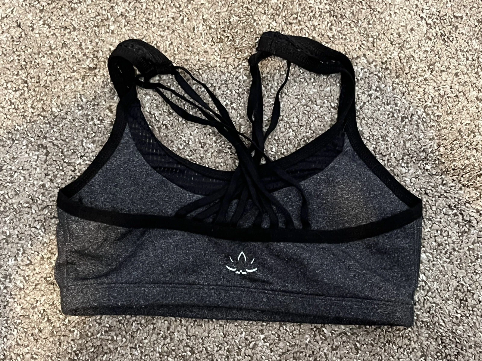 beyond-yoga charcoal padded active running jogging exercise tank-bra