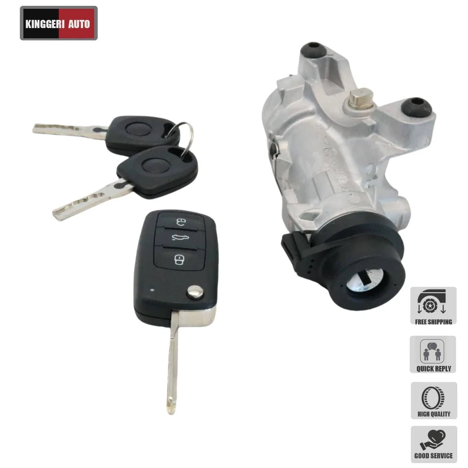 For Audi 98-04 A6 Ignition Lock Cylinder Assembly With Key Shells 4B0905851P - Изображение 4 из 4