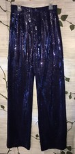 VTG UnionMade Blue Sequin Disco Pants Sz Sm 6/ 24  in Waist/42  L/ Inseam 29  in.