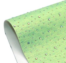 Rhinestone FAUX LEATHER SHEET 8" x 13" 1271723 Glossy GLITTER Green