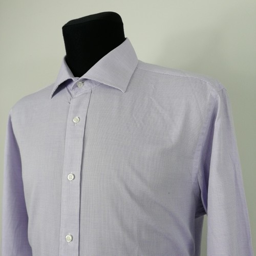 "Camisa DANIEL HECHTER 44 cm 17,25"" para hombre lila texturizada polialgodón delgada 24"" 61 cm" - Imagen 6 de 12