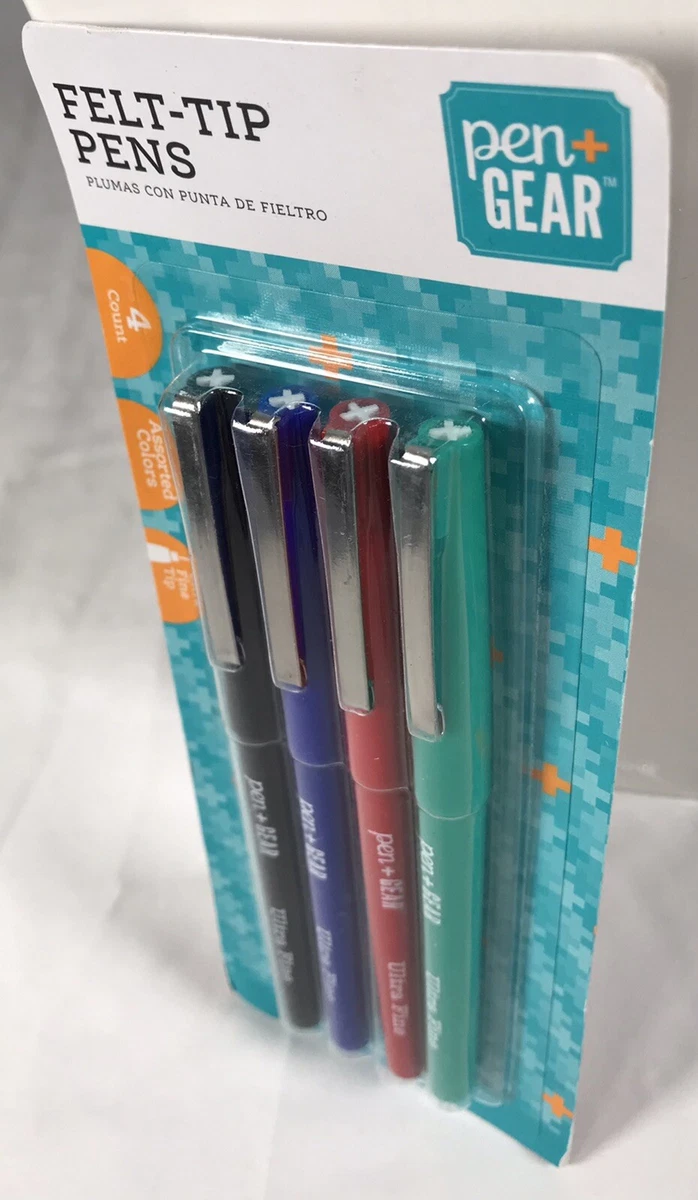 Pen+Gear Ultra Fine Felt Tip Pen, 4 Count, Assorted Colors