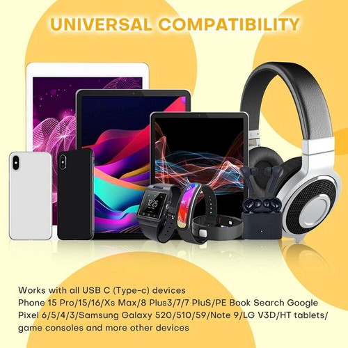 Convertisseur Magnétique USB C 9Pin Rotatif 540° 240W Charge Rapide avec Embouts Type C - Photo 16 sur 31