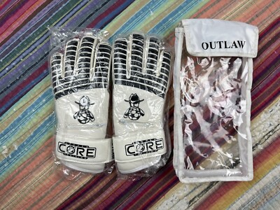 Core Goalkeeping White Goal Keeper Gloves Soccer Outlaw Size Large New