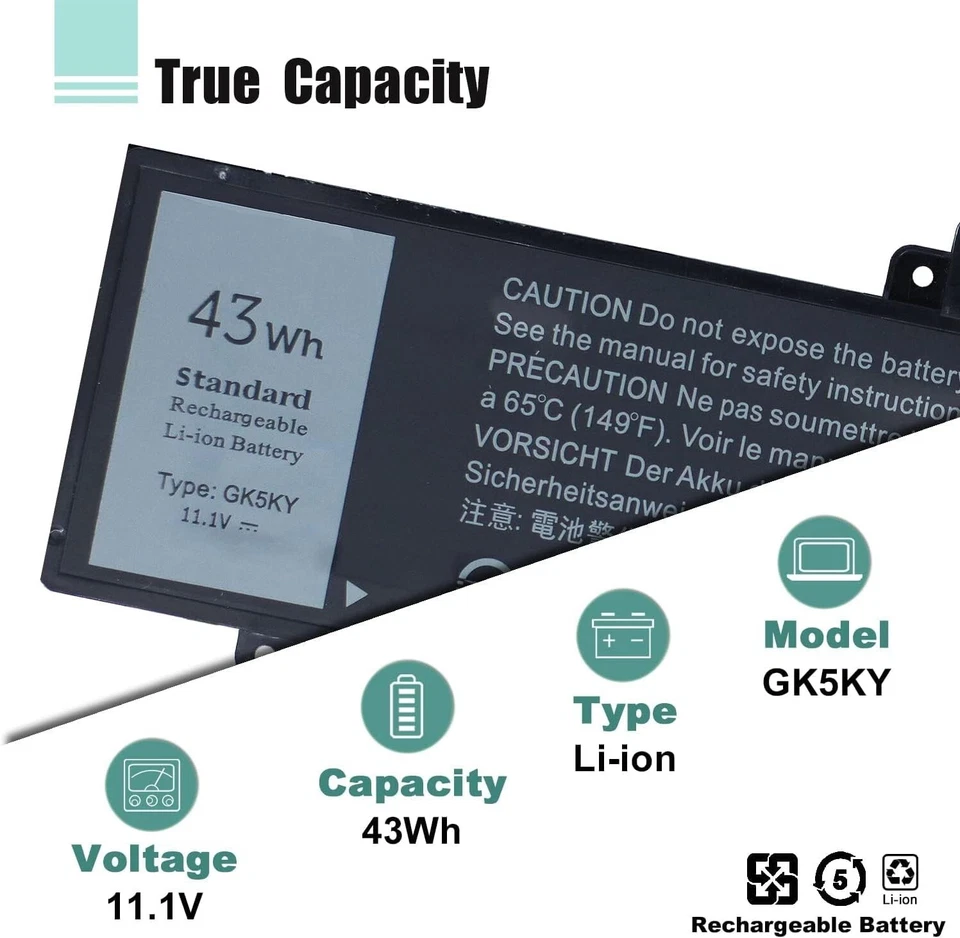 BATERÍA GK5KY 10 PIEZAS PARA DELL Inspiron 11 3147 3148 3152 13 7353 7352 7347 EE. UU. Foto 4 de 4