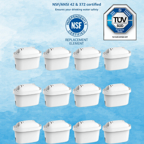 Cartouches Filtrantes Watus X6 - Compatible Carafe Aqua Optima Evolve, Charbon Actif