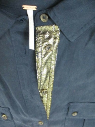 Camisa Free People Mujer Pequeña S Abotonada Azul Dorado Elastizada Manga Larga - Imagen 12 de 12