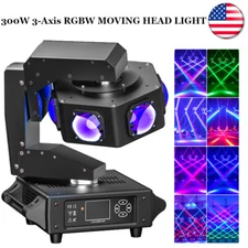 300W 3-Axis LED Moving Head Light Beam Stage DMX Spot Disco Bar Show DJ Lighting