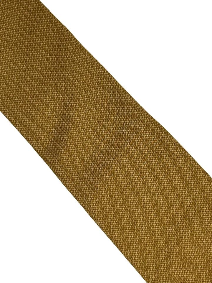 Frederick Thomas Diseñador Mostaza Amarillo Antiguo Oro Marrón Algodón Corbata Hombre Foto 2 de 4