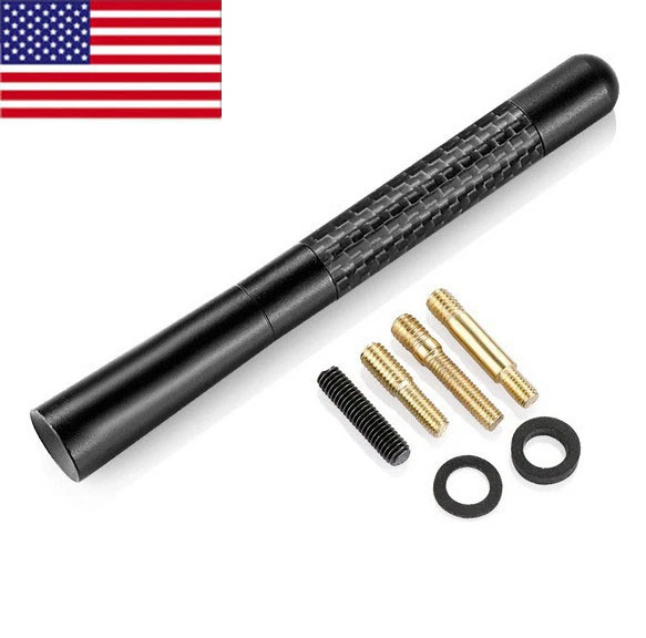 Nova antena curta 4,7 polegadas fibra de carbono preta rádio AM FM compatível com Mercedes-Benz - Imagem 2 de 4