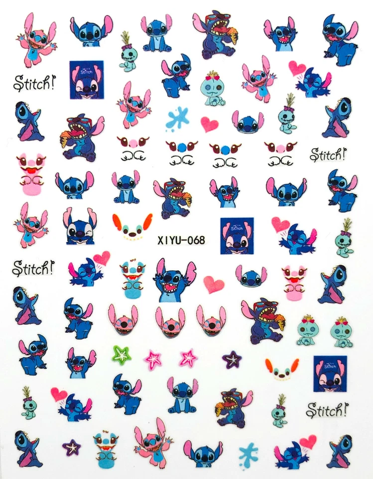 MARKENLOS Nagelsticker Nail Art Stitch Disney Comic selbstklebend XIYU-068-0906