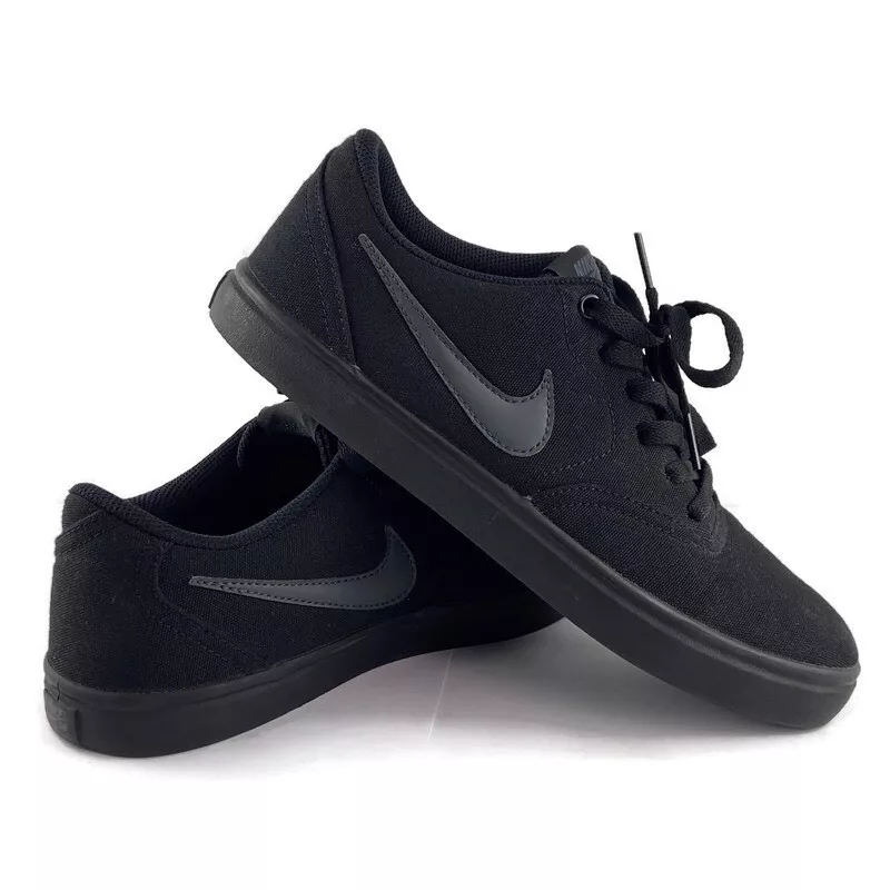 Nike Mens Check Solarsoft Canvas Shoes Black Anthracite 843896-002 Size 8 M eBay