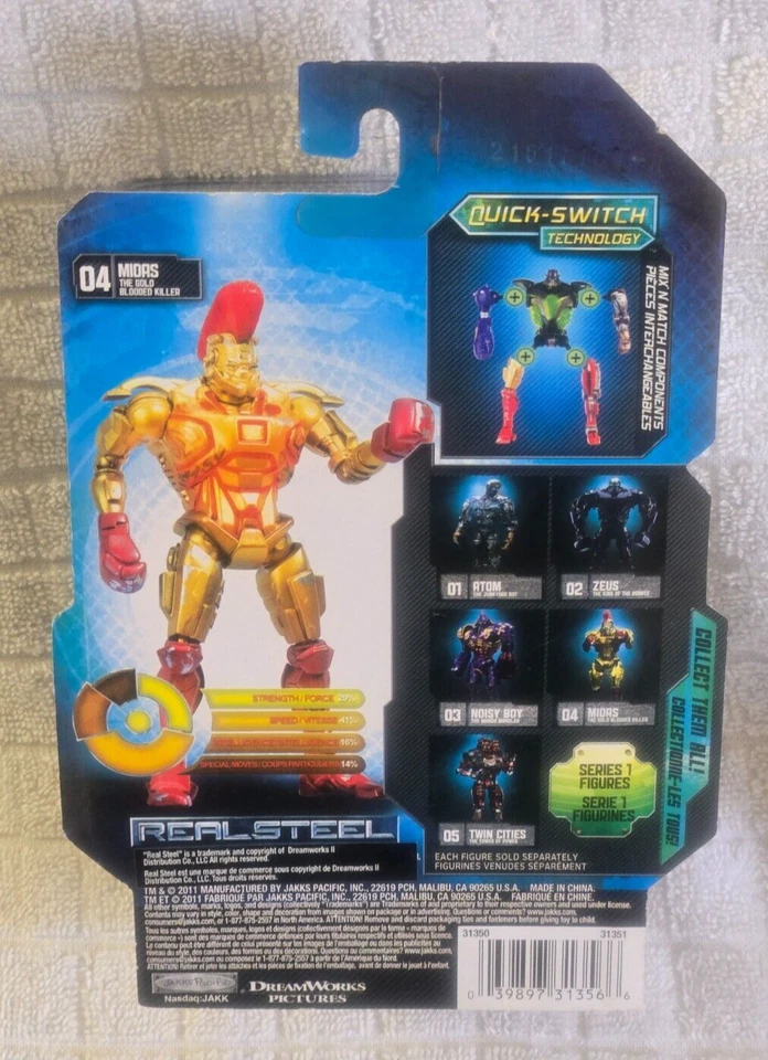 Figura Robot 2011 Real Steel MIDAS Light Up 5,5" The Gold Blooded Killer Jakks Foto 4 de 4
