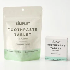 SIMPLUT Natural Toothpaste Tablet with Fluoride – Breath Freshener Whitening Tab