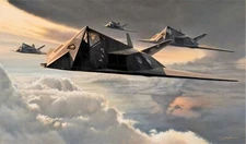 SILENT STRIKE by John Shaw aviation art Stealth Fighter archival paper Giclée