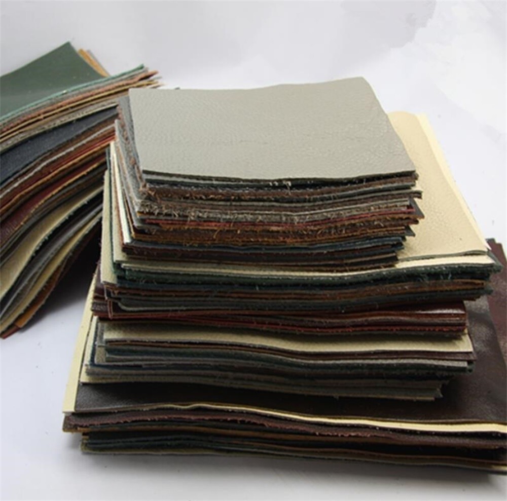 5PCS Thick Leather Pieces Premium Genuine Cowhide Scrap Upholstery