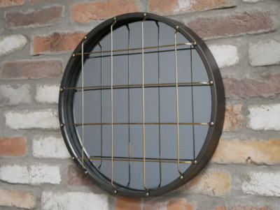Industriespiegel mit Metall Wandmontage Used-Look Rahmen