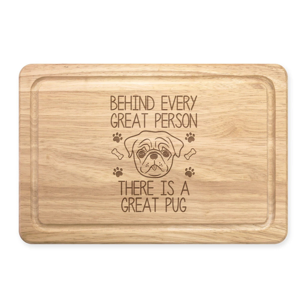 Behind Every Great Person Is A Great Pug Rectangular Chopping Board Funny