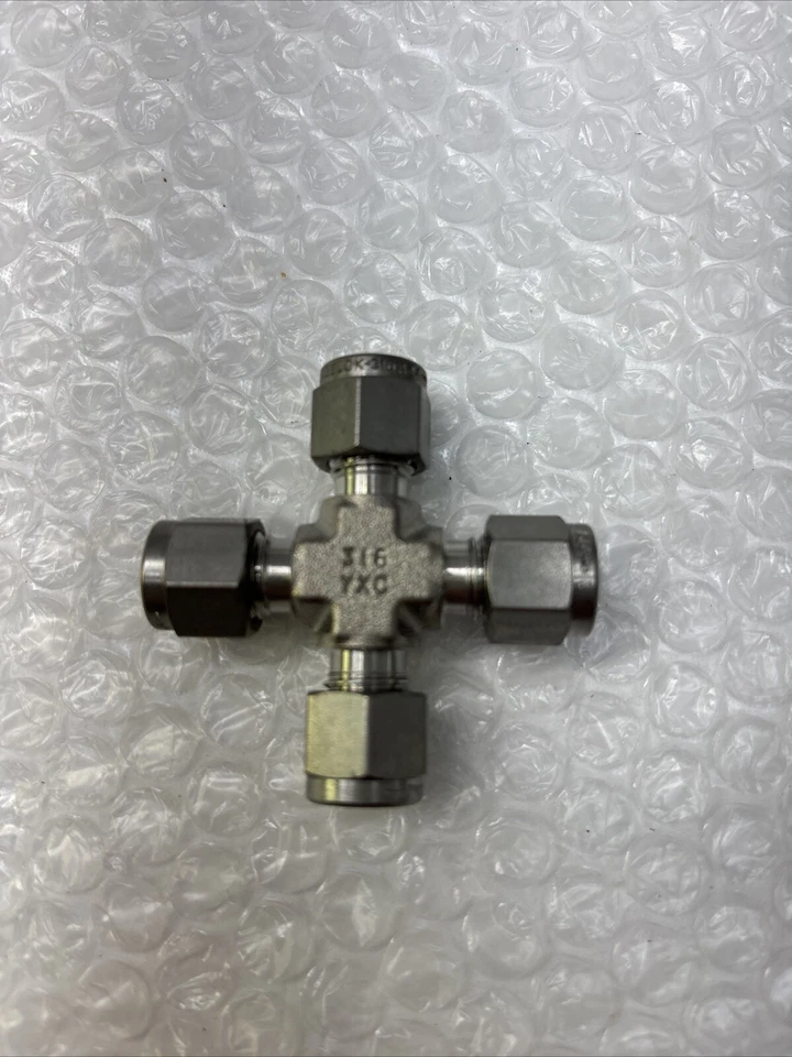 New Swagelok Union Cross 1/4” Tube Fitting SST     1/4" cross Fast Shipping # - Image 4 of 4