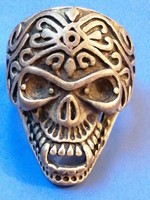 EXTREMELY ANCIENT SILVERED SKULL HEAD RING ROMAN LEGIONARY ARTIFACT AUTHENTIC