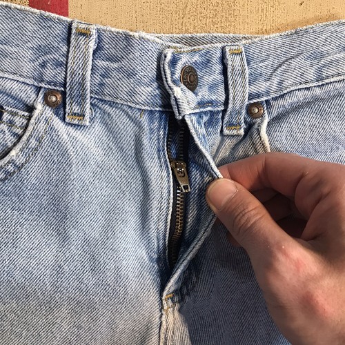 Vtg Lee Union Made Kid's Jeans Tag 7 Cotton Distressed Knees Light Blue - Picture 4 of 12