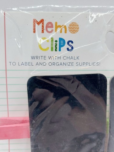 MEMO MINI Black Chalkboard Clips 4PC Set To Organize And Label Your Projects NEW - Picture 3 of 3