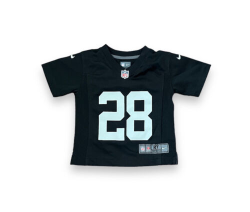 Maillot bébé noir NFL Raiders Josh Jacobs #28 tout-petit taille 2T Nike Las Vegas - Photo 1/5