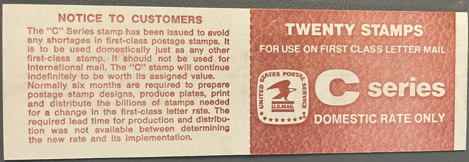 US Stamp Booklet BK141 of SCN 1948a C Series - 20 Stamps $4.00 - Image 2 of 2