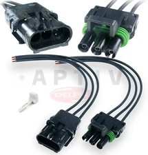 GM/Delphi 3-Wire Weather Pack Connector Assembled with 8" 16 AWG Harness Kit