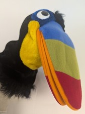 Dakin Toucan Bird Plush Stuffed Hand Puppet 8" Multi-colored Big Beak 1985