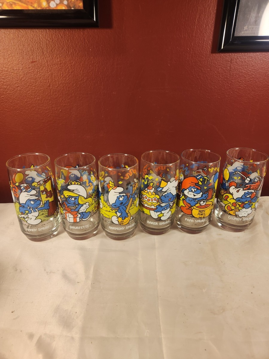 1983 Vintage The Smurfs Drinking Glasses -Set of 6 | eBay