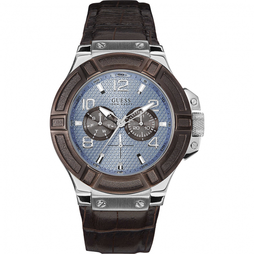 Orologio GUESS mod. RIGOR ref. W0040G10 Uomo multifunzione in pelle marrone  man | eBay