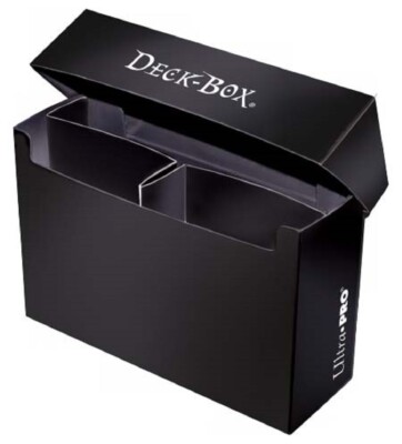 Ultra Pro 3 Compartment Oversized Deck Box - BLACK - Stores Larger Gaming Cards