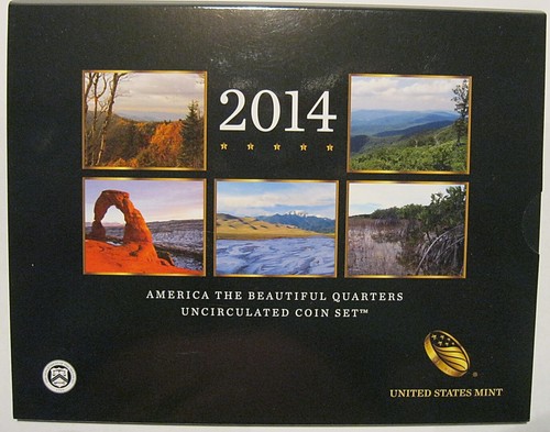 2014 P & D US Mint America the Beautiful Uncirculated 10 Coin Quarter Set (N98)