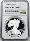 2023 W AMERICAN SILVER EAGLE NGC PF 69 ULTRA CAMEO! INSANE MIRRORS! NR #G3320