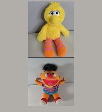 Sesame Street Plush Lot GUND 12" Big Bird Vintage Tyco Tickle Me Ernie Toy