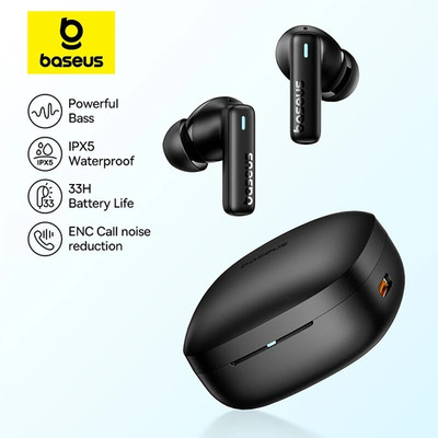 Baseus Bowie E19 Wireless Kopfhörer Bluetooth 5.3 Bass IPX5 33Hrs Earbuds UK