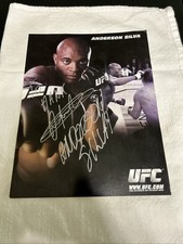 Signed Anderson Silva 9x11 Official UFC promo  No COA