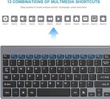 GRAY - LeadsaiL Wireless Keyboard and Mouse Combo, Wireless USB Mouse and