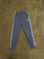 Adidas Fleece 3-Stripe Track Pants Joggers Kids Size Large 14/16 Light Blue