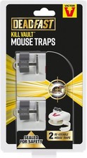 Image of Deadfast Kill Vault Mouse Traps Quick Humane Rodent Pest Control Set 2 Reusable