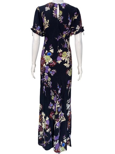 Isabel Marant Etoile Femmes Soie Imprimé Floral Noir Midi Maxi Robe TAILLE S - Photo 11 sur 14