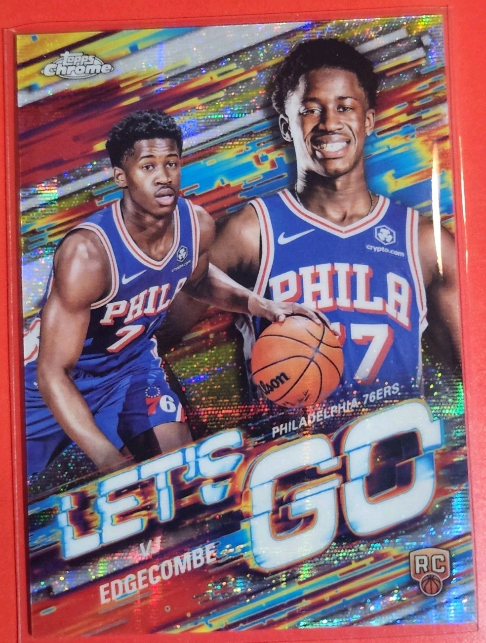 VJ Edgecombe RC Let's Go LG-13 2025 Topps Chrome Philadelphia 76ers