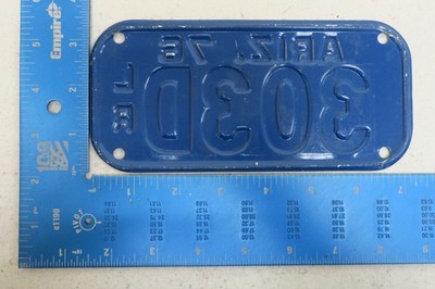 Arizona License Plate Tag Az 1976 76 Motorcycle Dealer DLR Mc