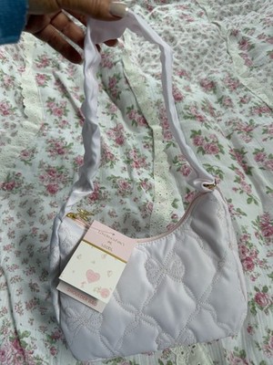 Yoobi x LovesHackFancy Pink Quilted Bow Polyester Women's Shoulder Bag