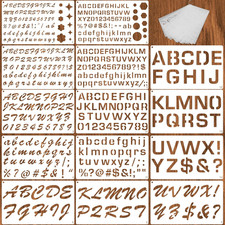 14 Pcs Reusable Letter Stencils, 1/2, 3/4, 1, 2 Inch Letter Stencils for Paintin