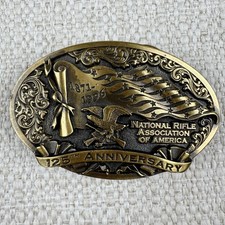 Belt Buckle Brass NRA 125th Anniversary National Rifle Association 1871 - 1996